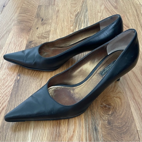 Dolce & Gabbana Black Leather Kitten Heel Pumps Heels Size 36 - Picture 1 of 9